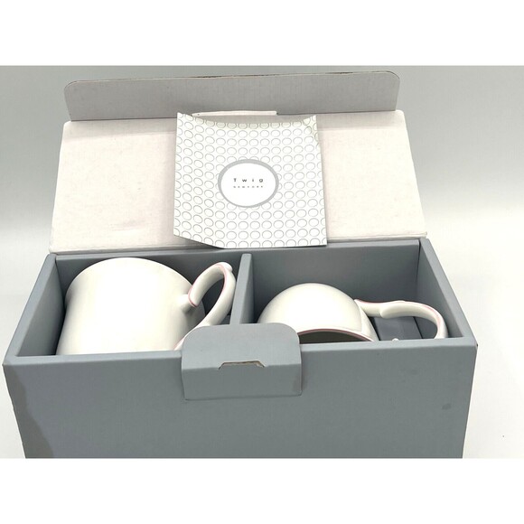 Twig New York Fine Bone‎ China Mugs Boutique Amelie Roseate Rim Set of Two NWB - Picture 7 of 16